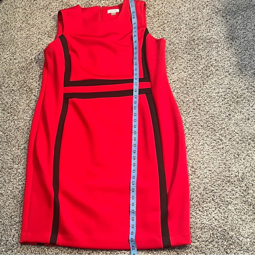 Calvin Klein Scarlet and Ebony Midi Dress, Size 16W - Picture 4 of 6